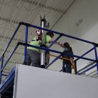 Students performing a rescue during a simulation